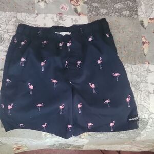 Hurley Kids Swim Trunks - Navy with Pink Flamingos